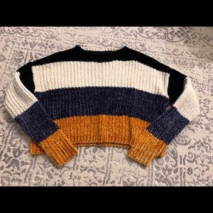 Super Soft Multicolor Striped Fuzzy Sweater